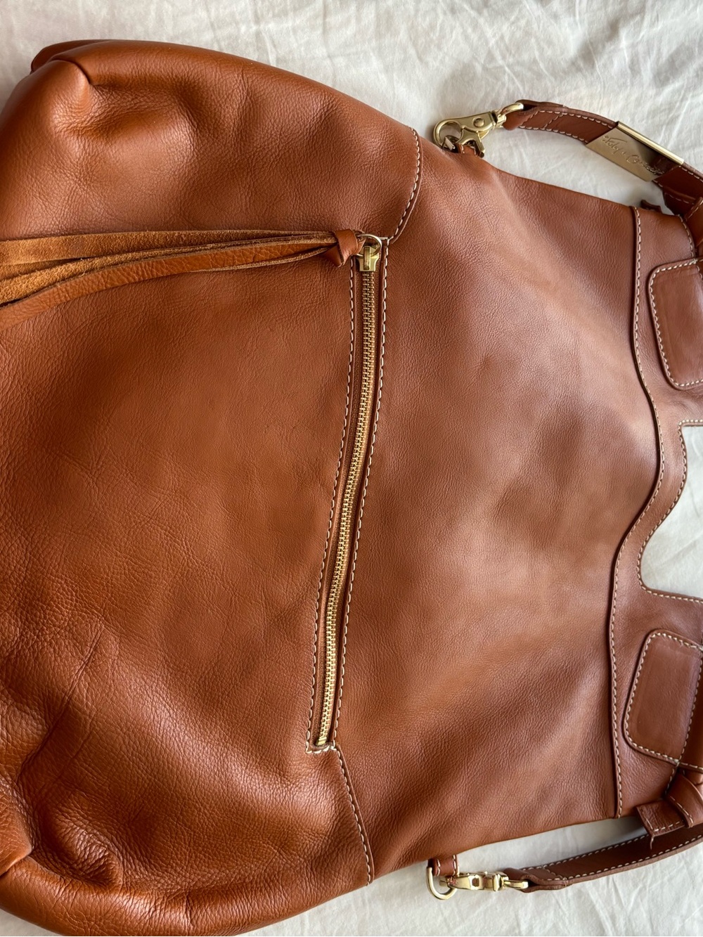 Foley + Corinna Cognac Leather Shoulder Hobo